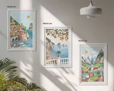 Fotowand met een landschap van de zee en citrusvruchten