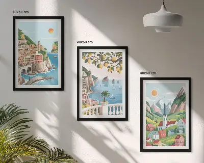 Fotowand met een landschap van de zee en citrusvruchten