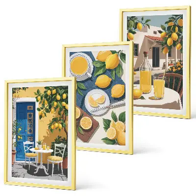 Fotowand citroenlimonade met zonlicht op het terras