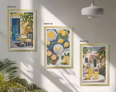 Fotowand citroenlimonade met zonlicht op het terras