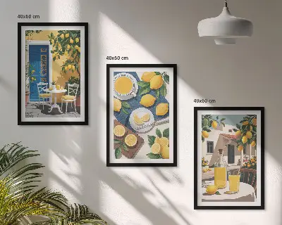 Fotowand citroenlimonade met zonlicht op het terras