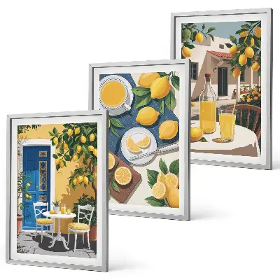 Fotowand citroenlimonade met zonlicht op het terras