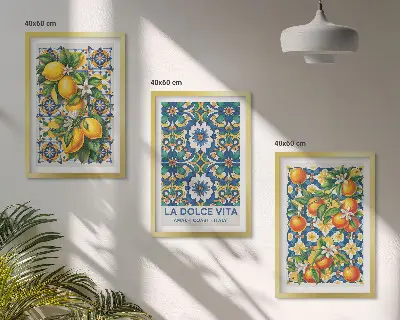Fotowand kleurrijke abstracte citrusvruchten