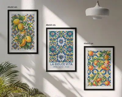 Fotowand kleurrijke abstracte citrusvruchten