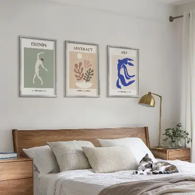 Set van wanddecoratie schilderijen met stijlvolle Matisse plantenmotieven