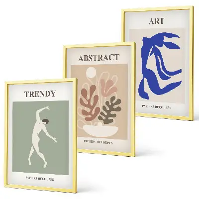 Set van wanddecoratie schilderijen met stijlvolle Matisse plantenmotieven