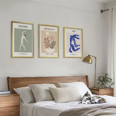 Set van wanddecoratie schilderijen met stijlvolle Matisse plantenmotieven