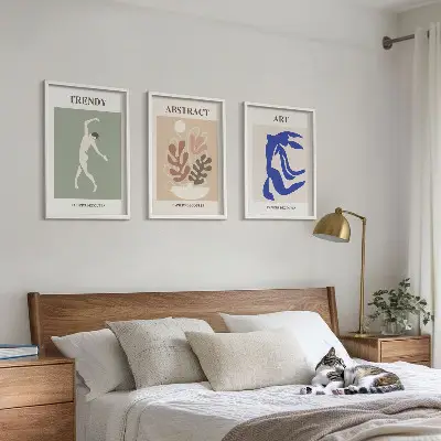 Set van wanddecoratie schilderijen met stijlvolle Matisse plantenmotieven