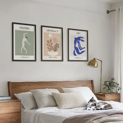Set van wanddecoratie schilderijen met stijlvolle Matisse plantenmotieven