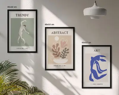 Set van wanddecoratie schilderijen met stijlvolle Matisse plantenmotieven