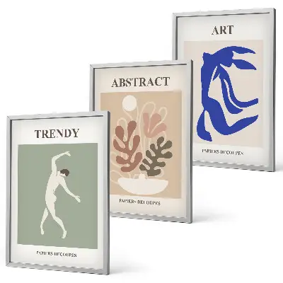 Set van wanddecoratie schilderijen met stijlvolle Matisse plantenmotieven