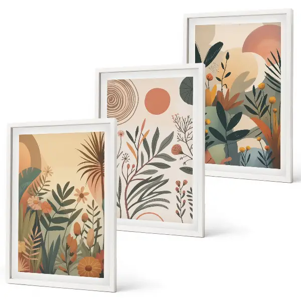 Fotowand met rustige botanische motieven