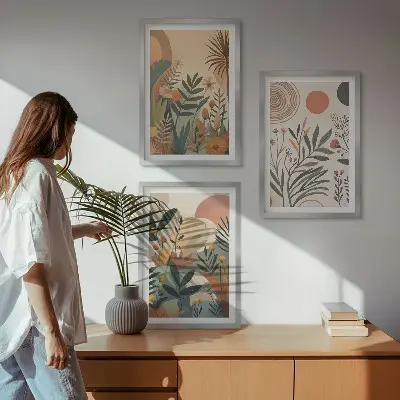 Fotowand met rustige botanische motieven