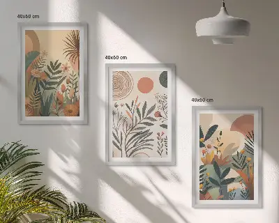 Fotowand met rustige botanische motieven