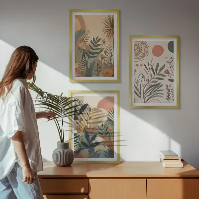 Fotowand met rustige botanische motieven