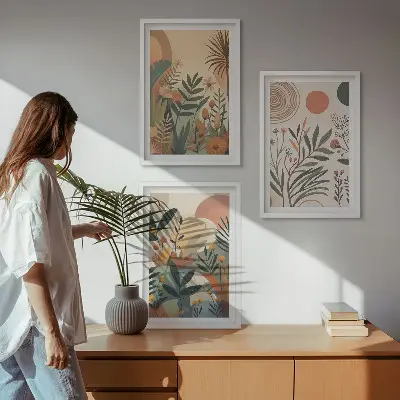 Fotowand met rustige botanische motieven