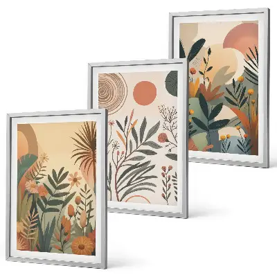 Fotowand met rustige botanische motieven