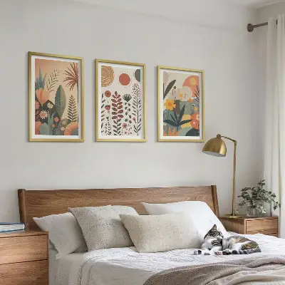 Fotowand met boho natuurlijke plantendessins