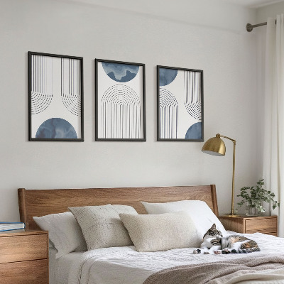 Wanddecoratie set schilderijen Abstrakcyjne niebieskie wzory