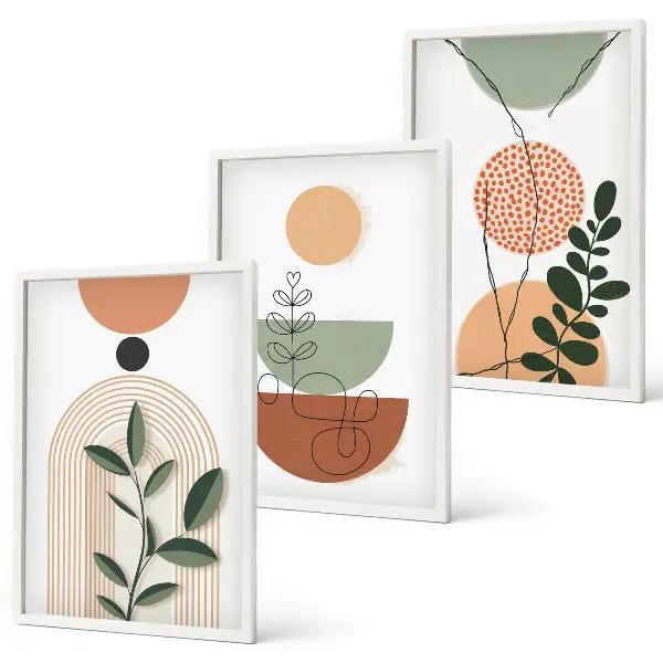 Fotowand met abstracte plantaardige vormen