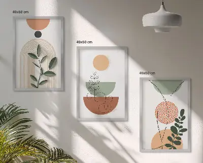 Fotowand met abstracte plantaardige vormen