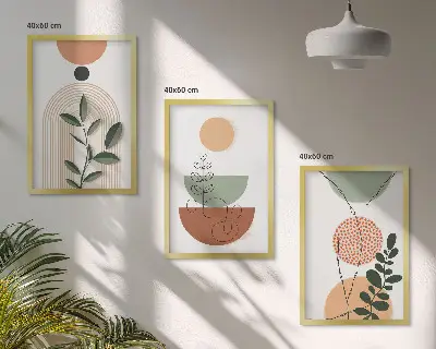 Fotowand met abstracte plantaardige vormen