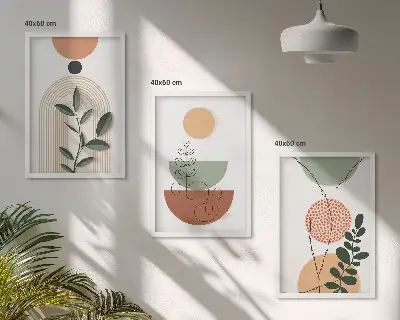 Fotowand met abstracte plantaardige vormen