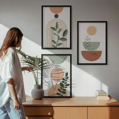 Fotowand met abstracte plantaardige vormen