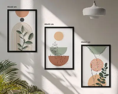 Fotowand met abstracte plantaardige vormen