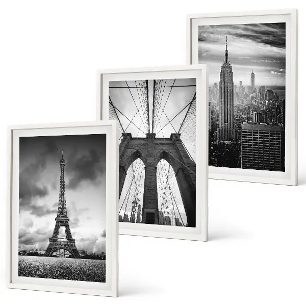 Fotowand monochromatische torens en bruggen