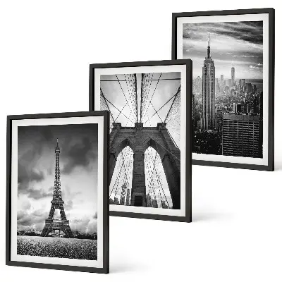 Fotowand monochromatische torens en bruggen