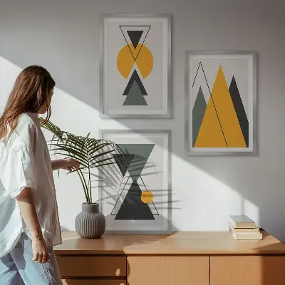 Fotowand met abstracte geometrische vormen