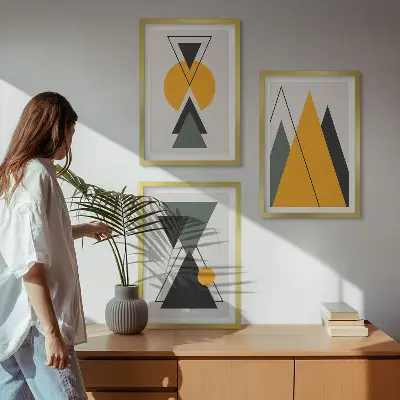 Fotowand met abstracte geometrische vormen
