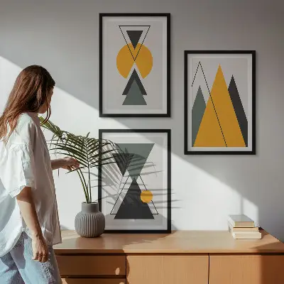Fotowand met abstracte geometrische vormen