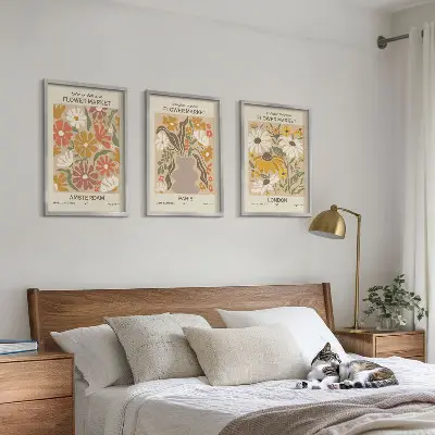 Fotowand met bloemmotieven van Amsterdam, Parijs en Londen