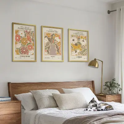 Fotowand met bloemmotieven van Amsterdam, Parijs en Londen