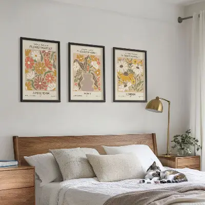 Fotowand met bloemmotieven van Amsterdam, Parijs en Londen