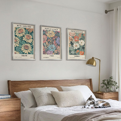 Wanddecoratie set schilderijen Postery kwiatowe Tokio Paryż Londyn