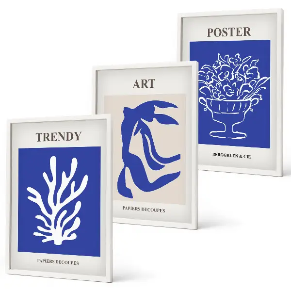 Fotowand met abstracte posters van Matisse