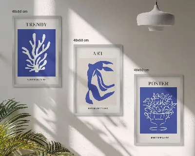 Fotowand met abstracte posters van Matisse