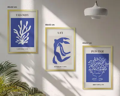Fotowand met abstracte posters van Matisse