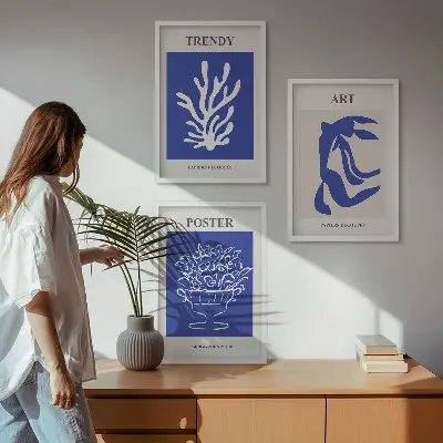 Fotowand met abstracte posters van Matisse