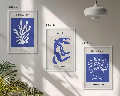 Fotowand met abstracte posters van Matisse