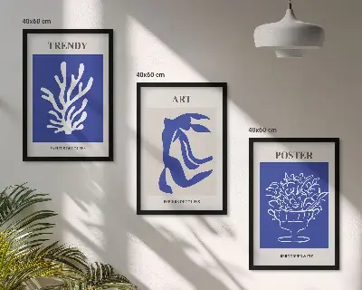 Fotowand met abstracte posters van Matisse