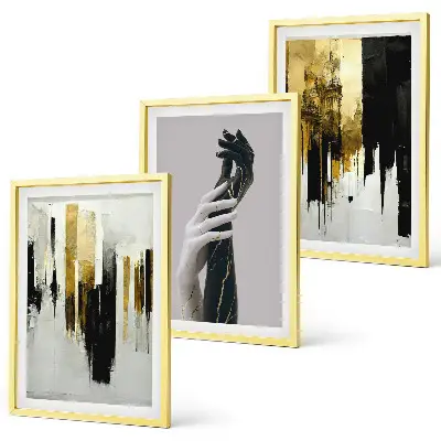 Wanddecoratie set schilderijen met abstracte schilderkunstige patronen van handen