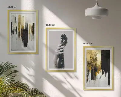 Wanddecoratie set schilderijen met abstracte schilderkunstige patronen van handen