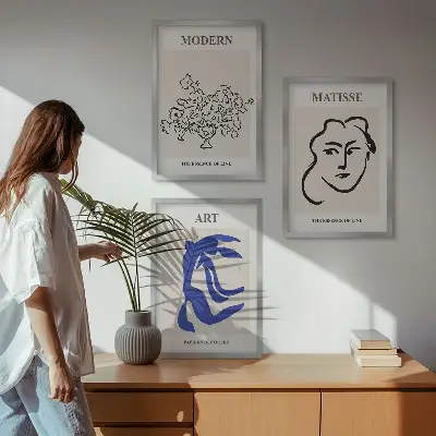 Fotowand met abstracte minimalistische posters