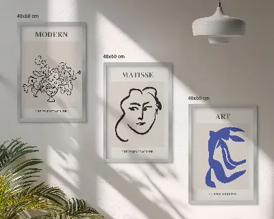Fotowand met abstracte minimalistische posters