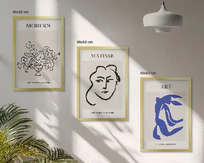 Fotowand met abstracte minimalistische posters