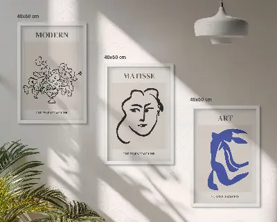 Fotowand met abstracte minimalistische posters